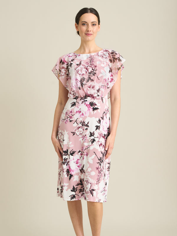 Raegan Chiffon Overlay Print Dress