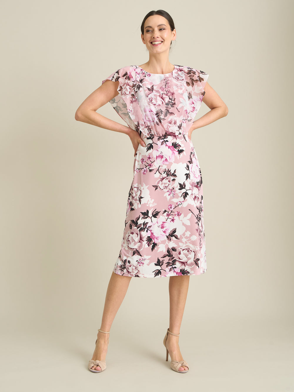Raegan Chiffon Overlay Print Dress