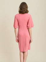 Raphaela Faux Wrap Dress With Double Layer Sleeve