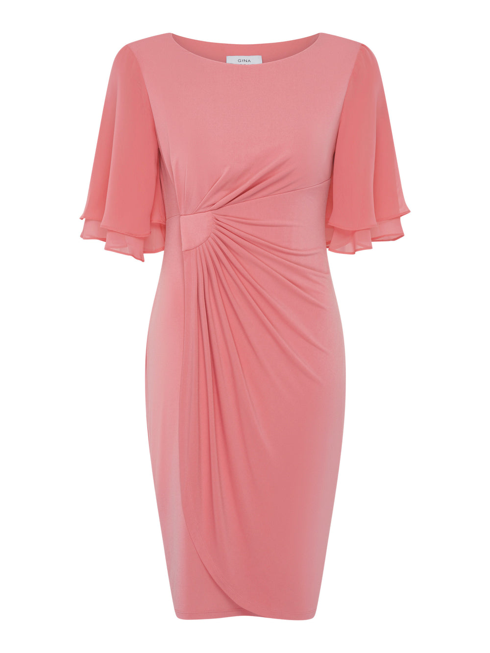 Raphaela Faux Wrap Dress With Double Layer Sleeve