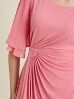 Raphaela Faux Wrap Dress With Double Layer Sleeve