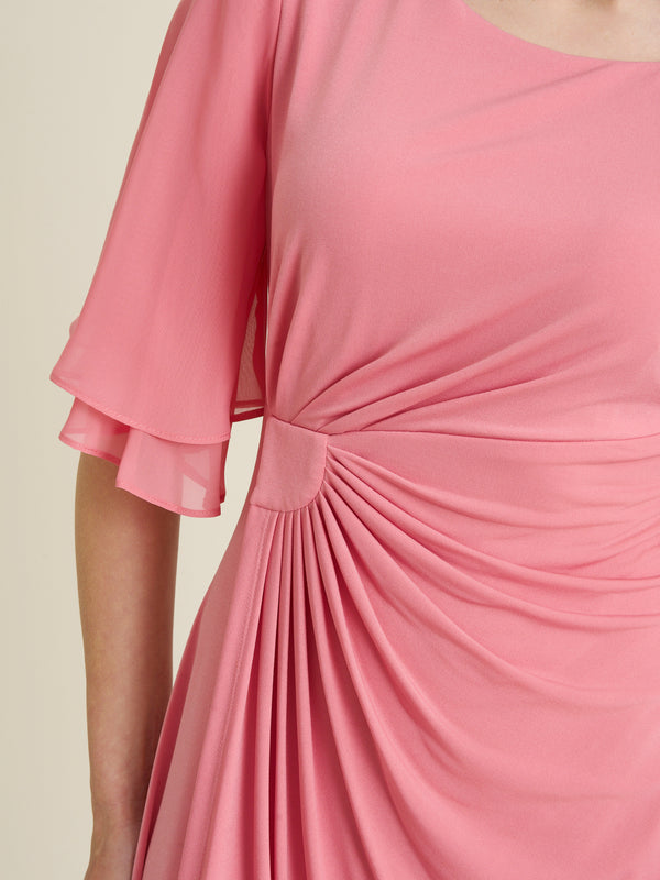 Raphaela Faux Wrap Dress With Double Layer Sleeve