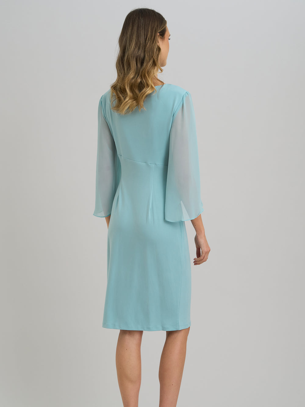 Ryder Faux Wrap Dress With Tulip Sleeve