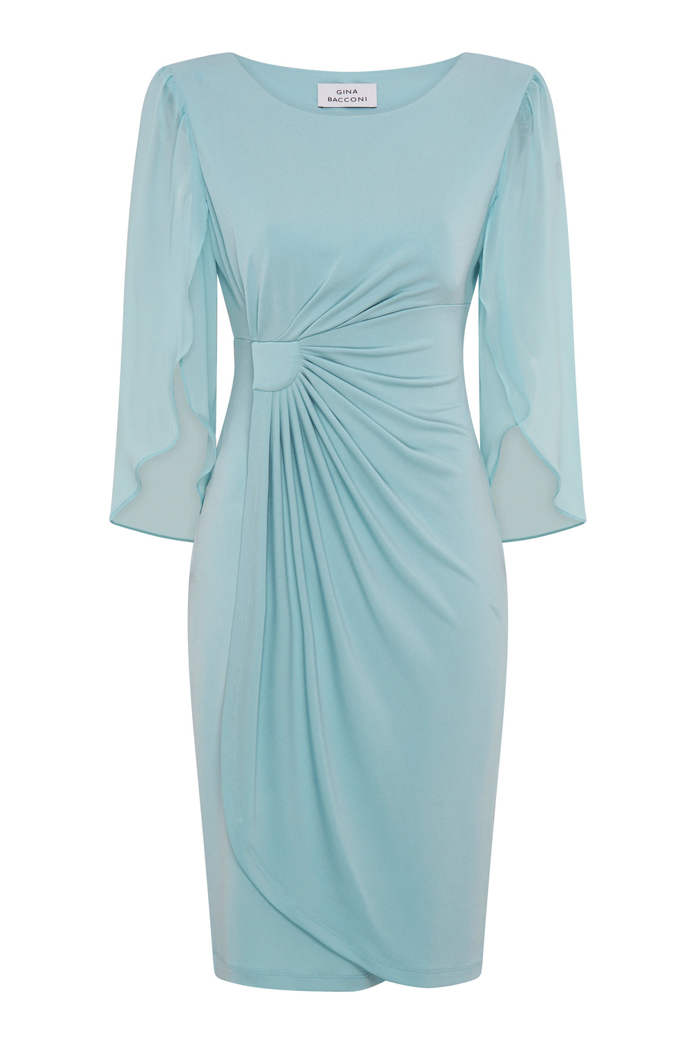 Ryder Faux Wrap Dress With Tulip Sleeve