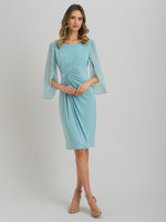 Ryder Faux Wrap Dress With Tulip Sleeve