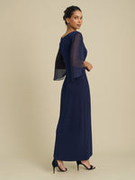 Raquel Diamante Trim Maxi Dress With Chiffon Sleeves