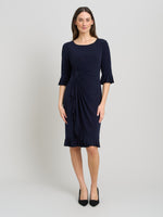 Faux Wrap Jersey Dress With Frill Hem