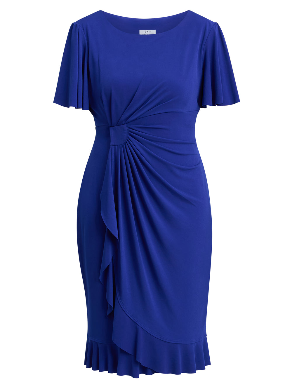 Raya Faux Wrap Dress With Frill Hem