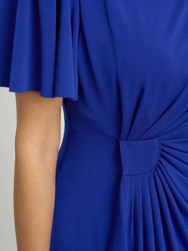 Raya Faux Wrap Dress With Frill Hem