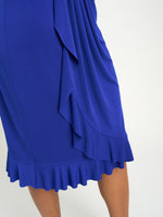 Raya Faux Wrap Dress With Frill Hem