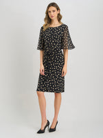 Greta Spot Print Faux Wrap Dress