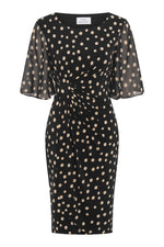Greta Spot Print Faux Wrap Dress