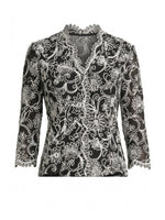 Lia Embroidered Blouse With Scallop Detail
