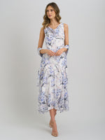 Yana Floral Printed Cowl Midi Dress & Scarf