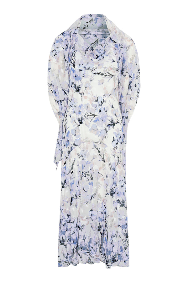 Yana Floral Printed Cowl Midi Dress & Scarf