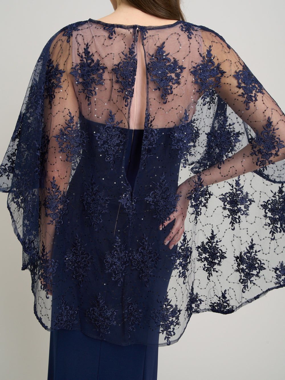 Desire Jersey Maxi Dress With Lace Cape