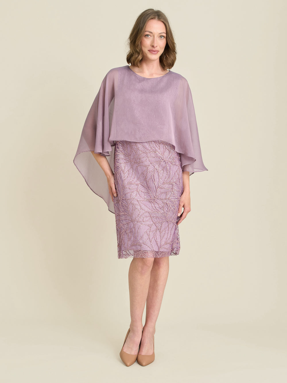 Mili Embroidered Crape Overlay Dress