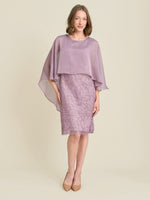 Mili Embroidered Crape Overlay Dress