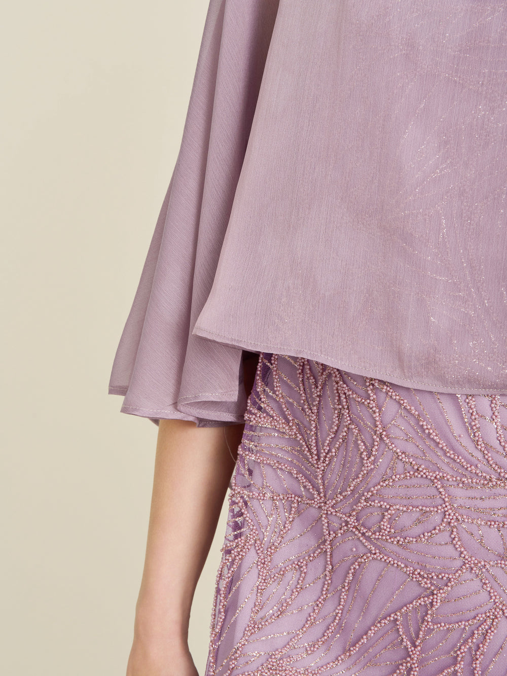 Mili Embroidered Crape Overlay Dress
