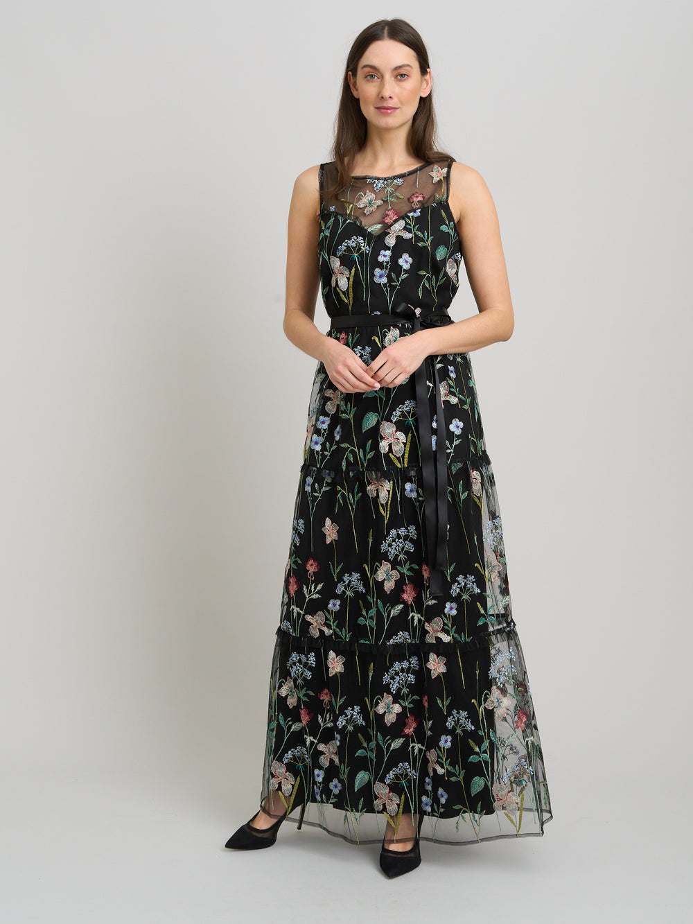 Moira Embroidered Floral Maxi Dress Gina Bacconi Moira Embroidered Floral Maxi Dress Gina Bacconi