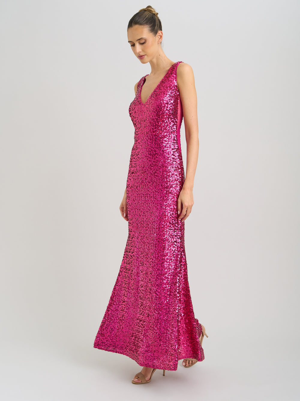 Miller Sequin V Neck Maxi Dress