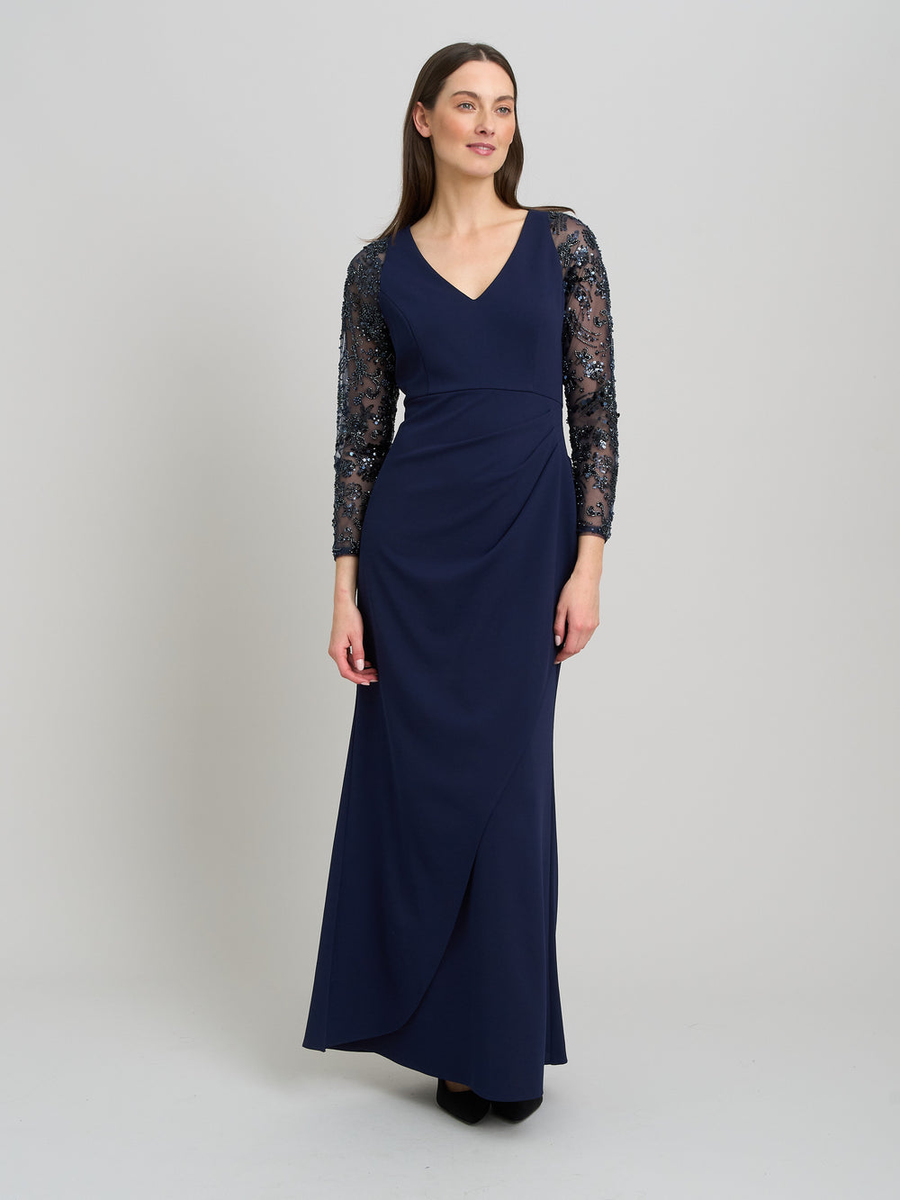 Reena Embellished Sleeves Maxi Dress