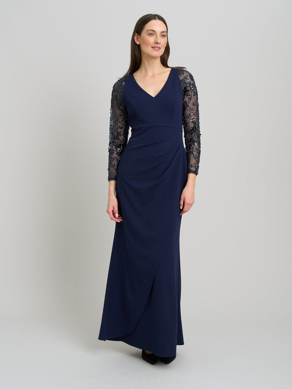 Reena Embellished Sleeves Maxi Dress
