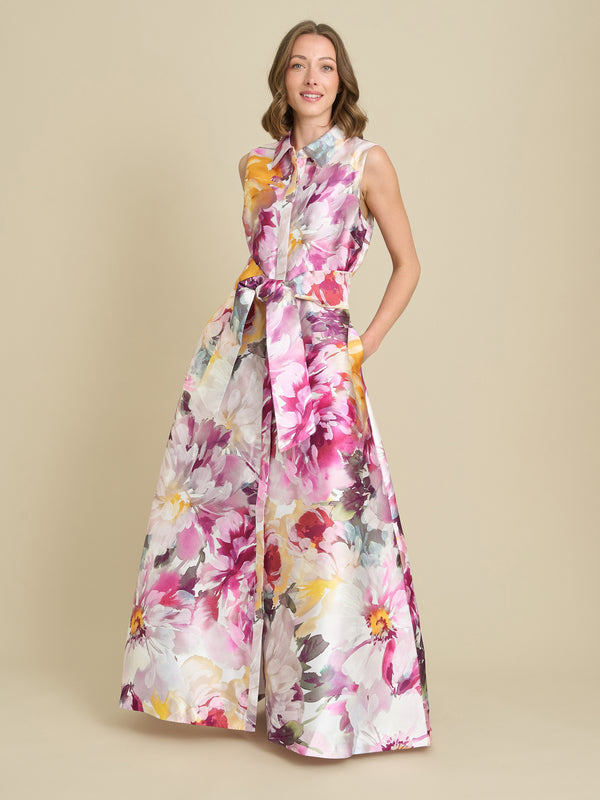 Rosanne Floral Belt Tie Maxi Dress
