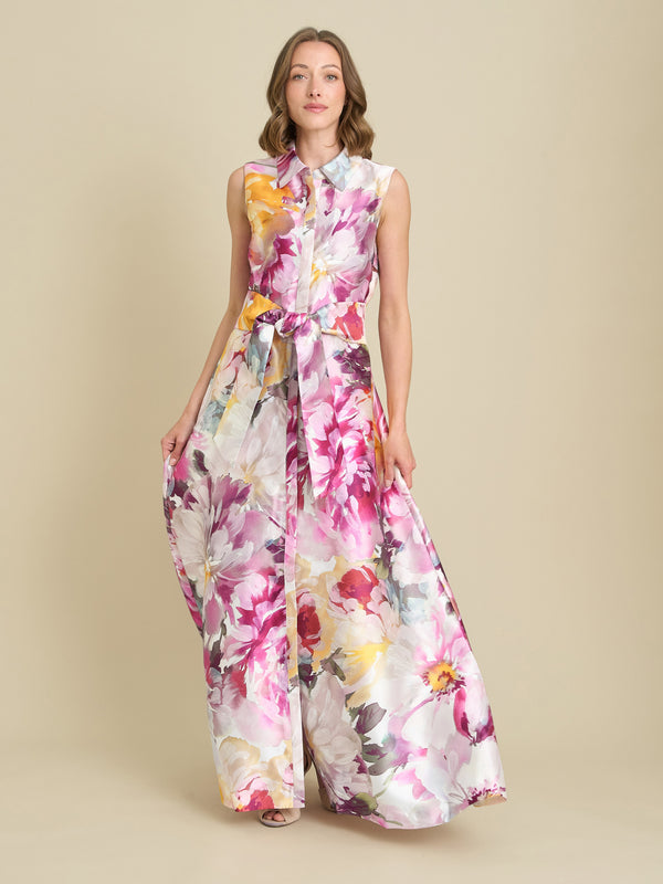 Rosanne Floral Belt Tie Maxi Dress