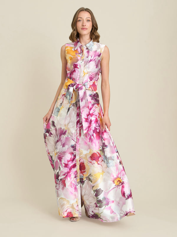 Rosanne Floral Belt Tie Maxi Dress