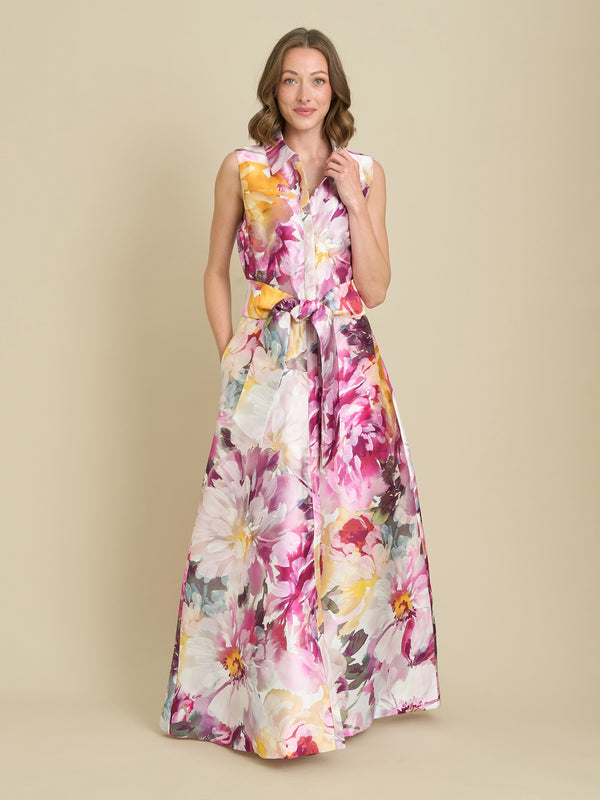 Rosanne Floral Belt Tie Maxi Dress