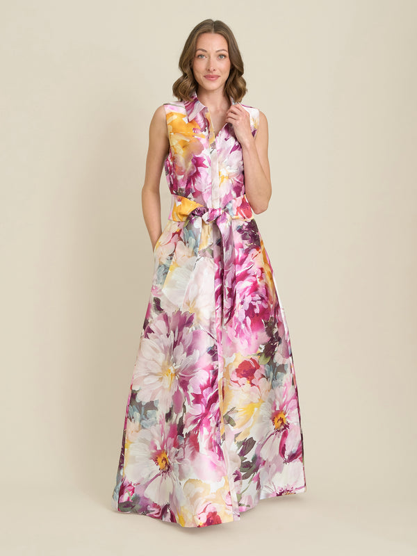 Rosanne Floral Belt Tie Maxi Dress