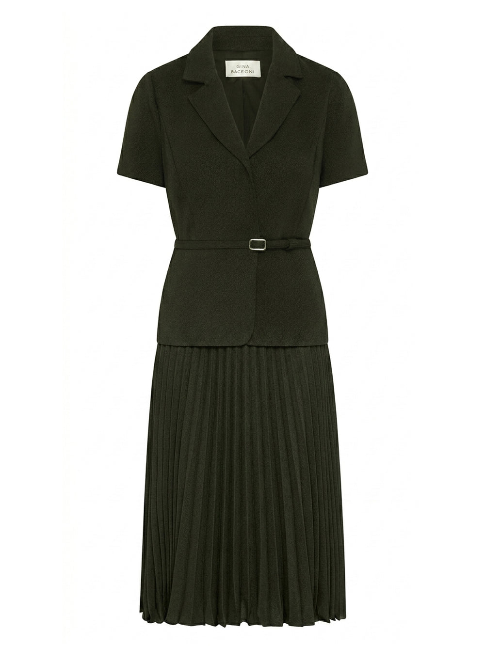 Sam Belted Pleated Midi Dress