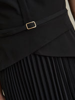 Sam Belted Pleated Midi Dress