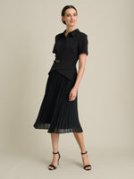 Sam Belted Pleated Midi Dress