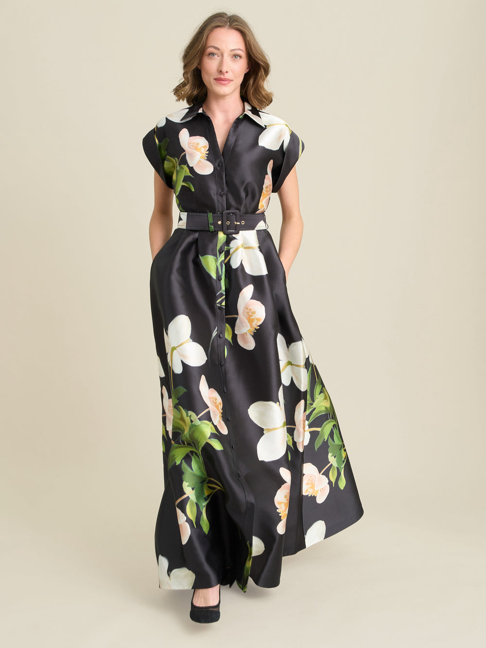 Selina Floral Belted Maxi Dress