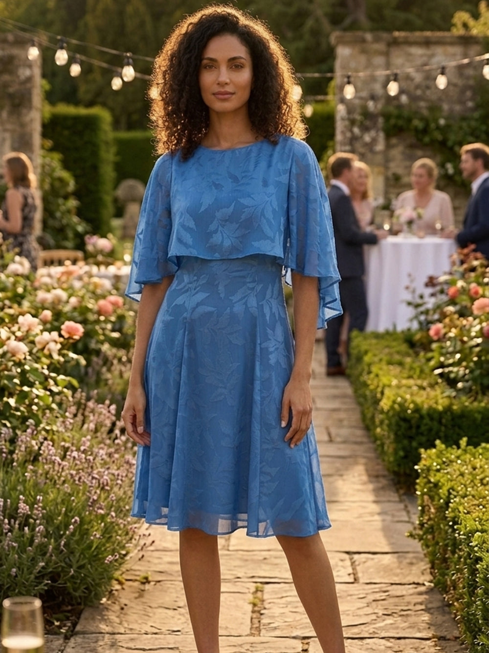 Mercedes Leaf Jacquard Dress