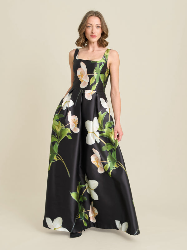 Serena Floral Satin Maxi Dress