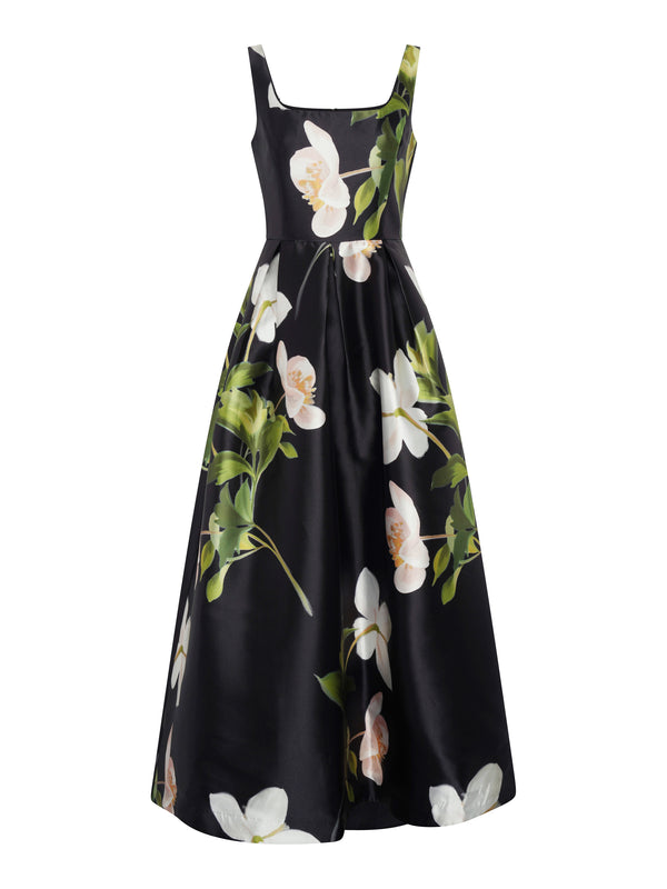 Serena Floral Satin Maxi Dress