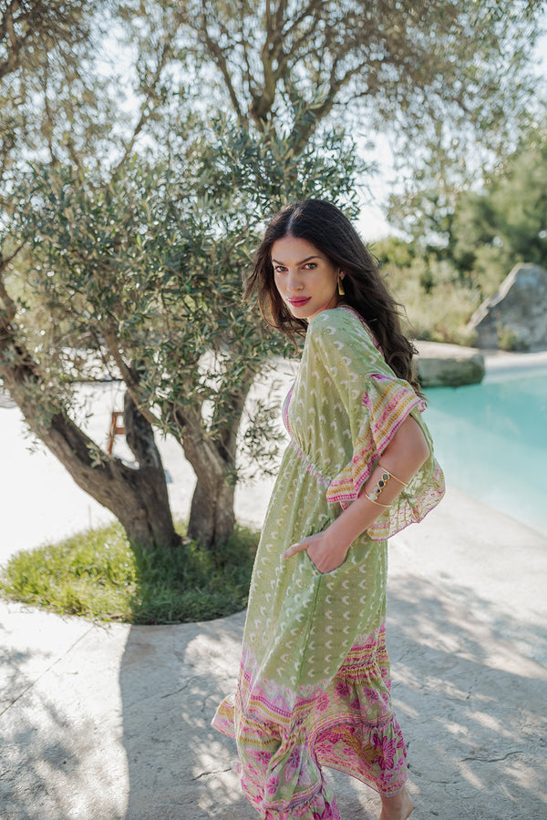 Piti Cuiti Curacao Green Long Dress