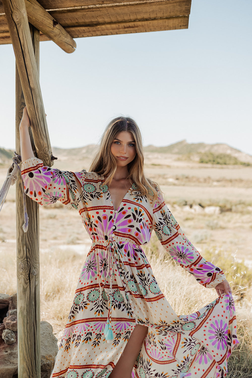 Piti Cuiti Grasse Aqua Long Dress