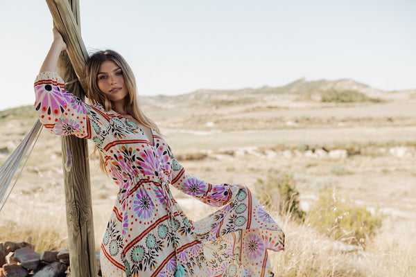 Piti Cuiti Grasse Aqua Long Dress