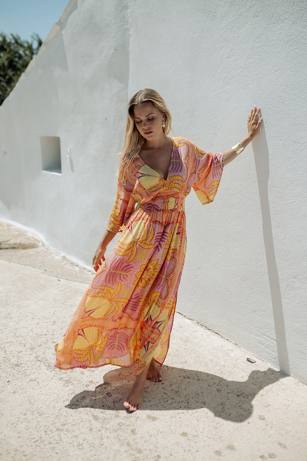 Piti Cuiti Marrakech Orange Long Dress