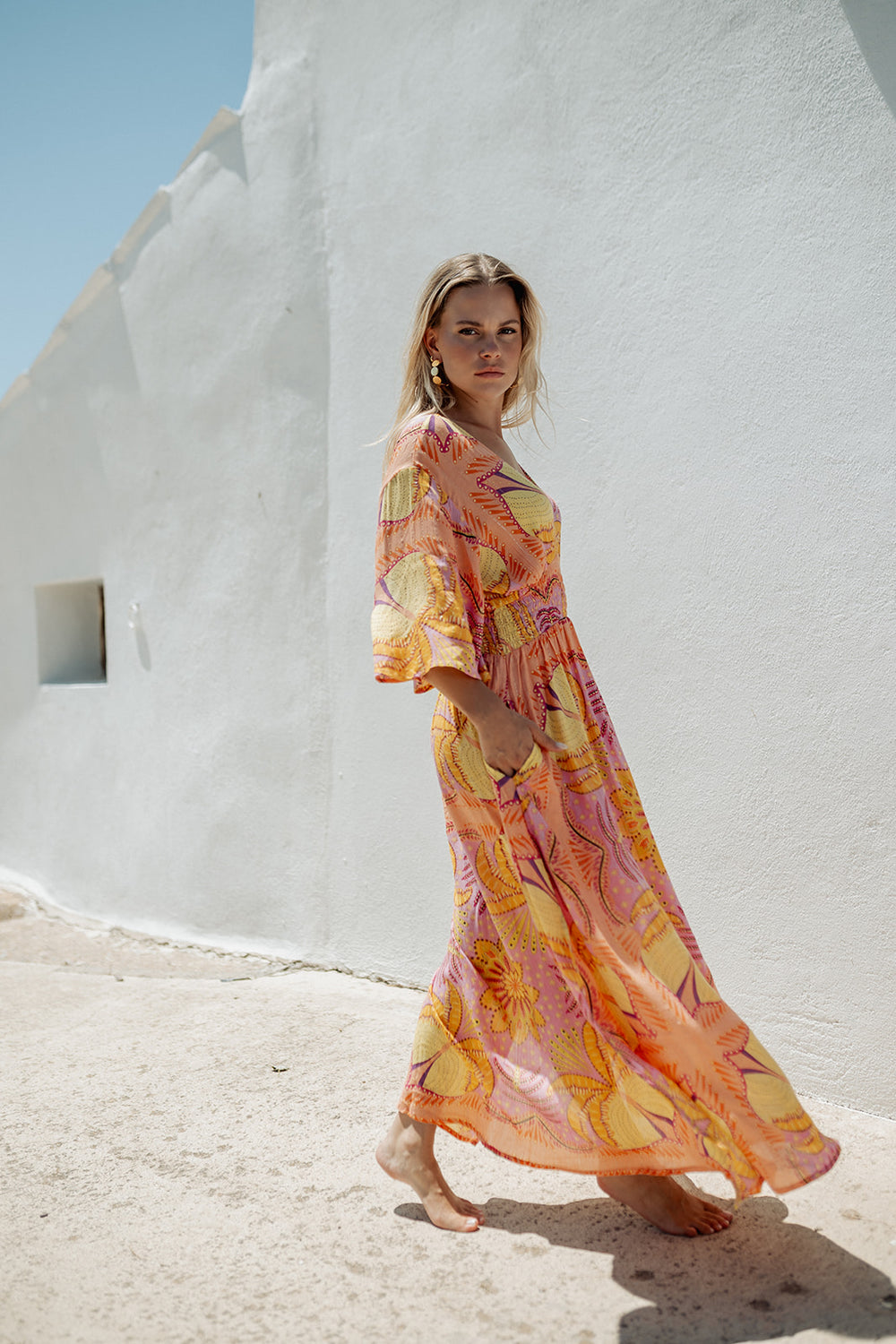 Piti Cuiti Marrakech Orange Long Dress