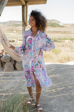 Piti Cuiti Ipanema Blue Long Blouse