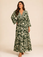 Green Print Maxi Dress