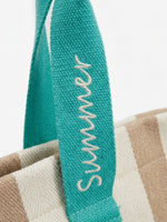 Striped Canvas Tote Bag