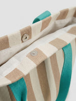Striped Canvas Tote Bag