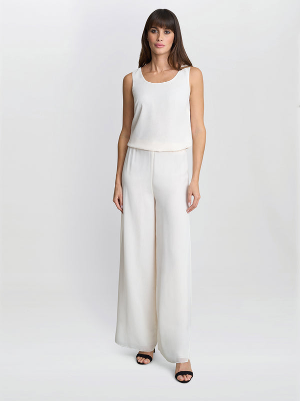 Chiffon Layered Trouser With Slits