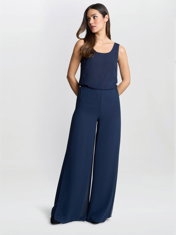 Chiffon Layered Trouser With Slits